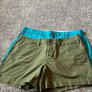 Old Navy Olive and Teal Women's Cargo Shorts